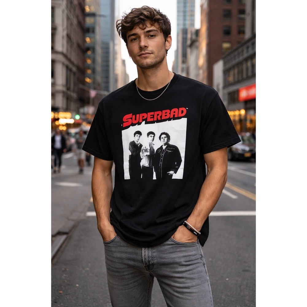 Superbad‎ Movie Graphic T-Shirt Philcos Black Cotton Classic Fit Small